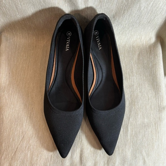 VIVAIA Sz 42 Pointy Toe Breathable Fabric Canvas  Slip On Wedges Shoes - Picture 2 of 10